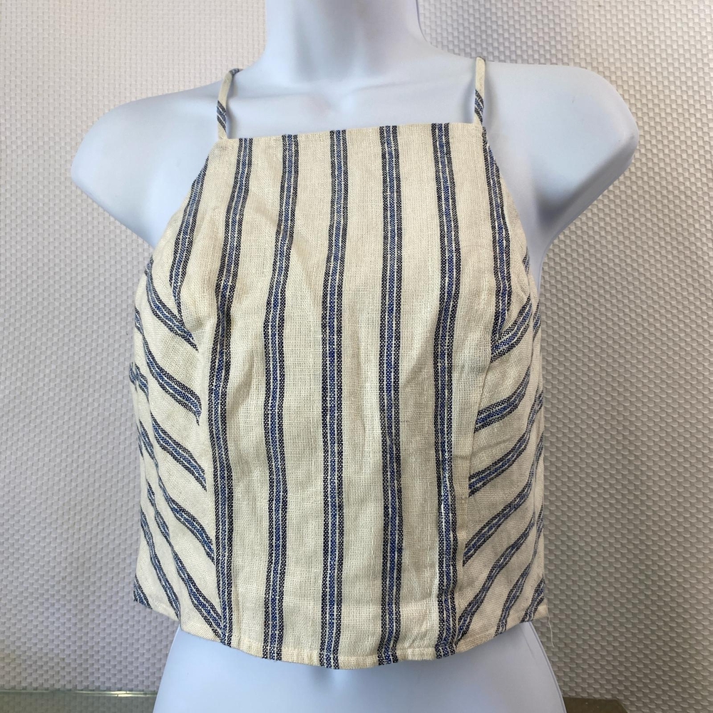BCBGeneration Cream and Blue Striped Camisole